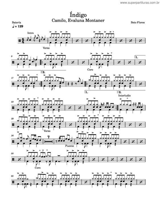 Partitura da música Índigo v.3