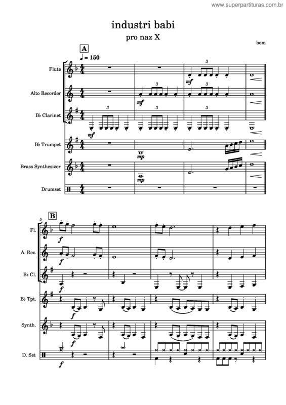 Partitura da música Industri Babi