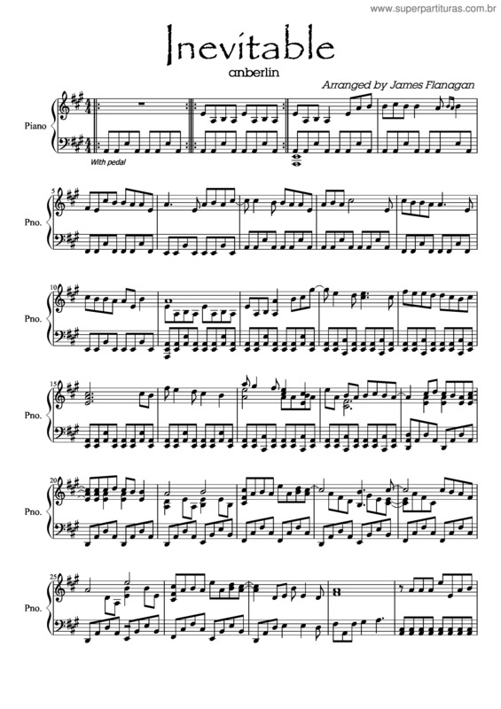 Partitura da música Inevitable