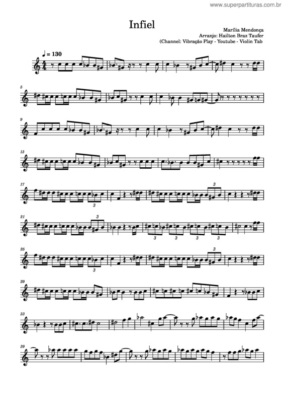 Partitura da música Infiel v.5