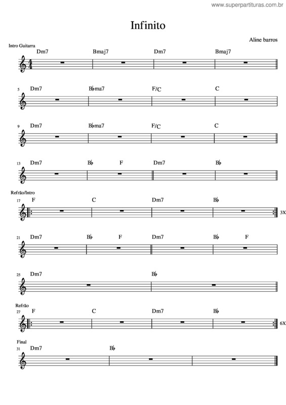 Partitura da música Infinito v.2