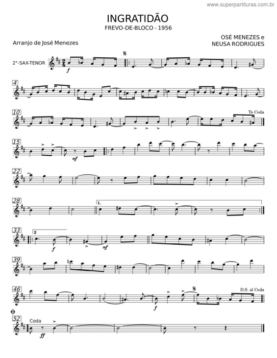 Partitura da música Ingratidão v.3