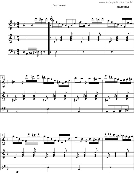 Partitura da música Interessante