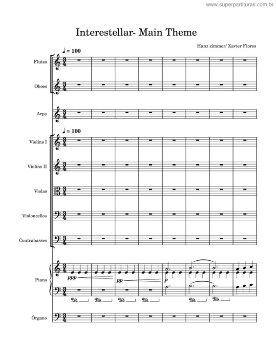 Partitura da música Interestellar_2