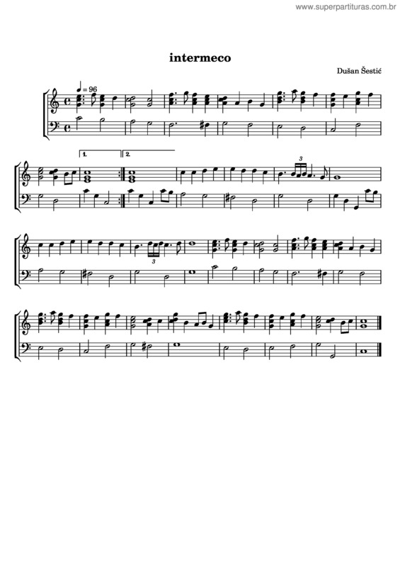 Partitura da música Intermeco