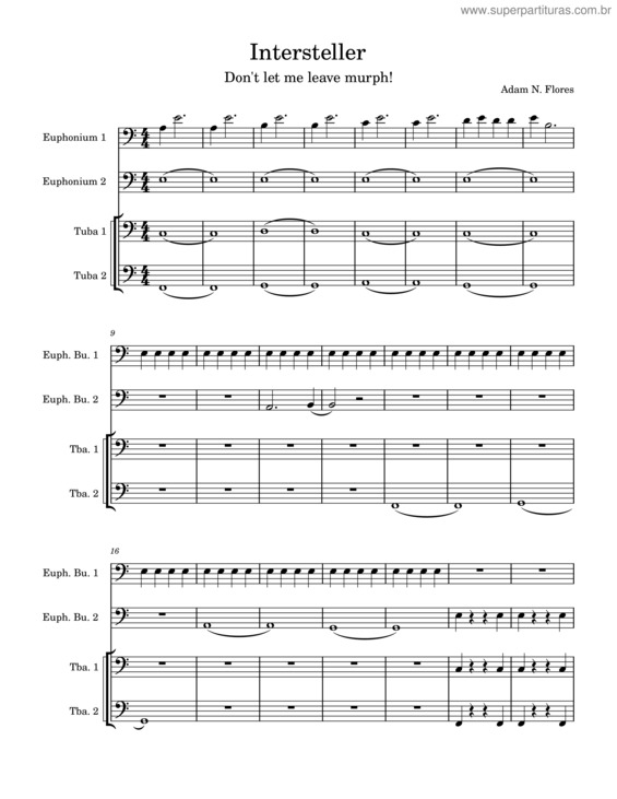 Partitura da música Interstellar