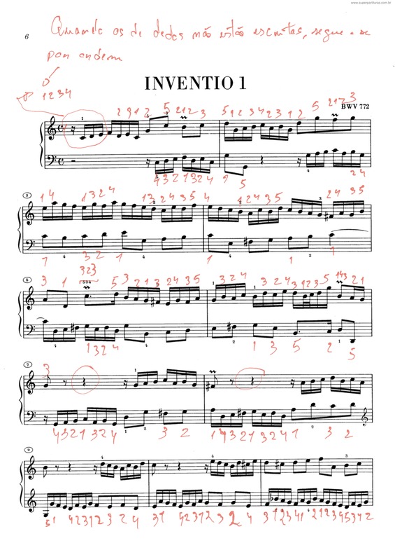 Partitura da música Invention 1 v.2