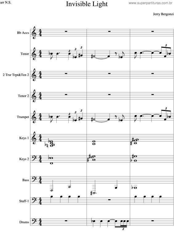 Partitura da música Invisible Light