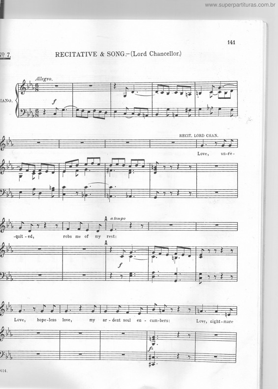 Partitura da música Iolanthe