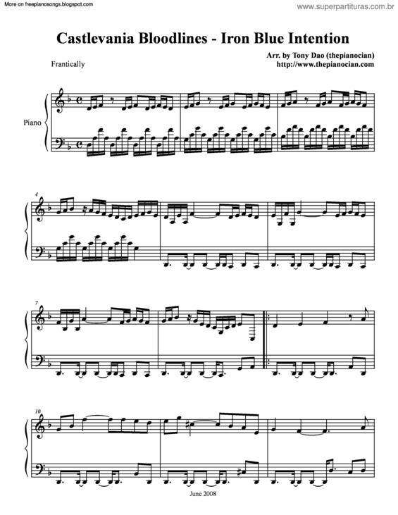 Partitura da música Iron Blue Intention