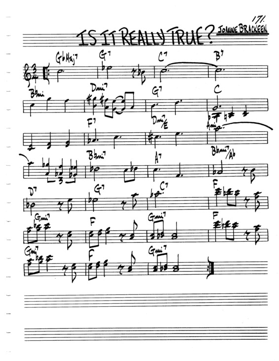 Partitura da música Is It Really True v.3