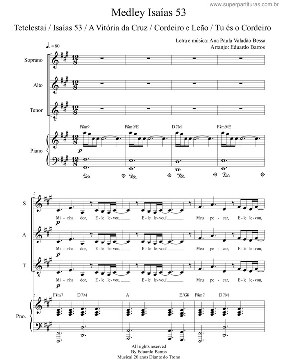 Partitura da música Isaias 53