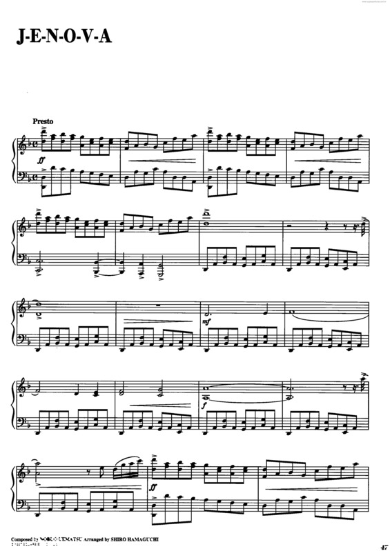 Partitura da música J-E-N-O-V-A