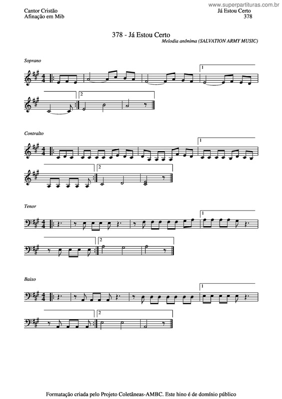 Partitura da música Já Estou Certo v.3