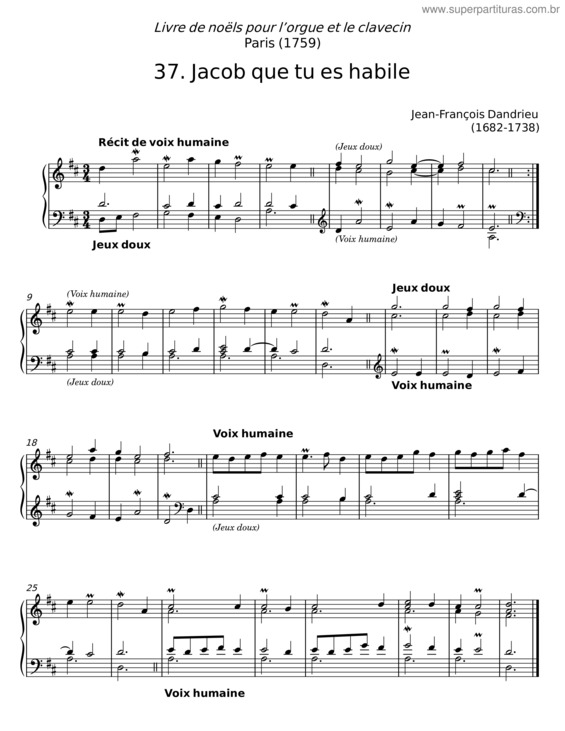 Partitura da música Jacob Que Tu Es Habile v.2