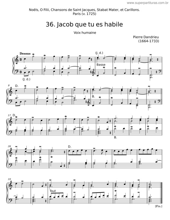 Partitura da música Jacob Que Tu Es Habile