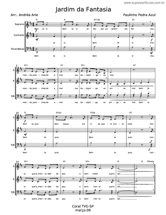 Partitura da música Jardim Da Fantasia v.2