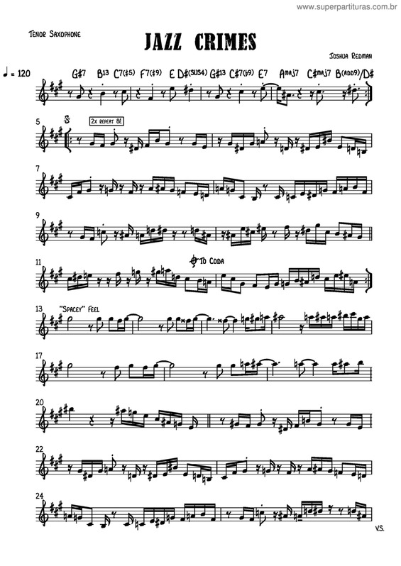 Partitura da música Jazz Crimes v.3