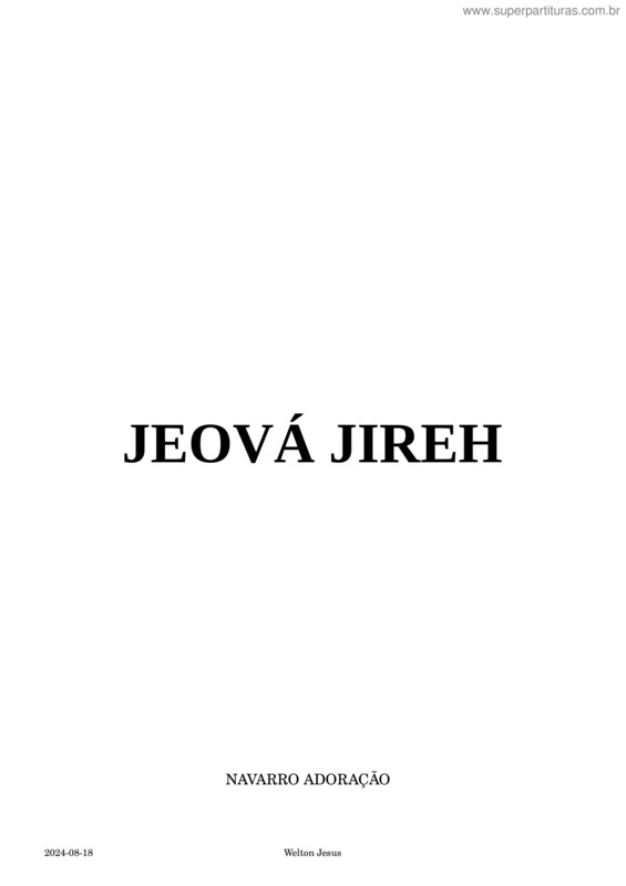 Partitura da música Jeová Jireh v.14