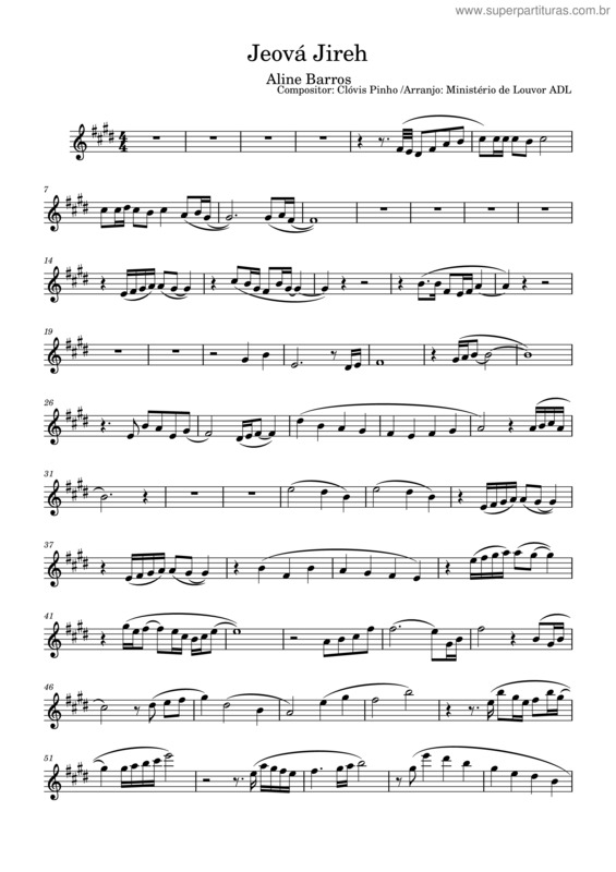 Partitura da música Jeová Jireh v.7