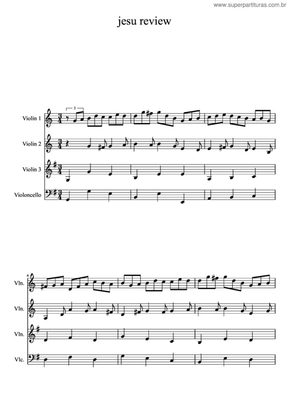 Partitura da música Jesu, Joy Of Man`S Desiring For String Quartet