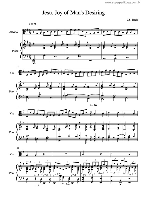 Partitura da música Jesu, Joy Of Man`S Desiring v.20