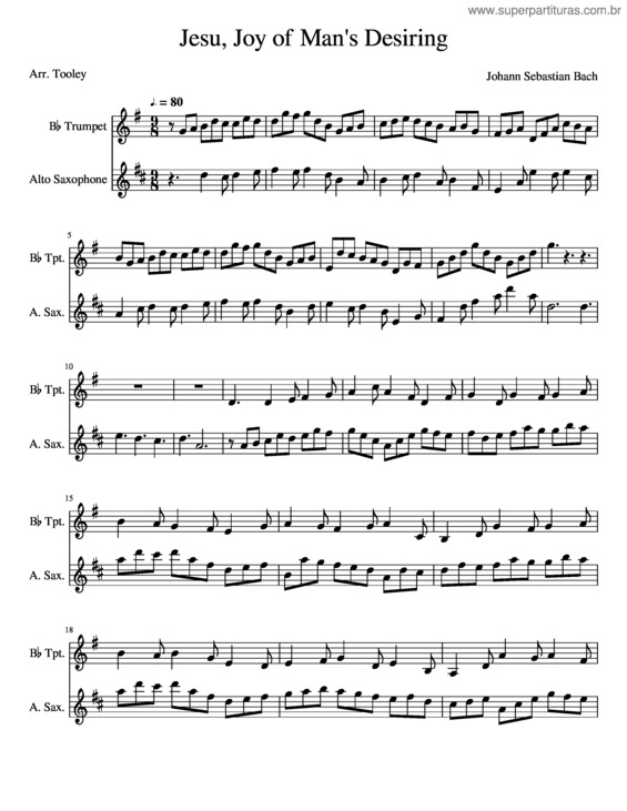 Partitura da música Jesu, Joy Of Man`S Desiring v.22