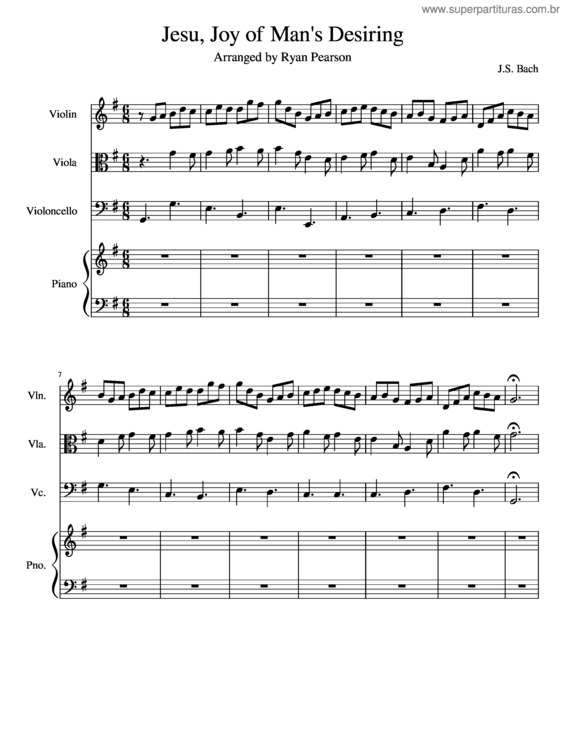 Partitura da música Jesu, Joy Of Man`S Desiring v.24