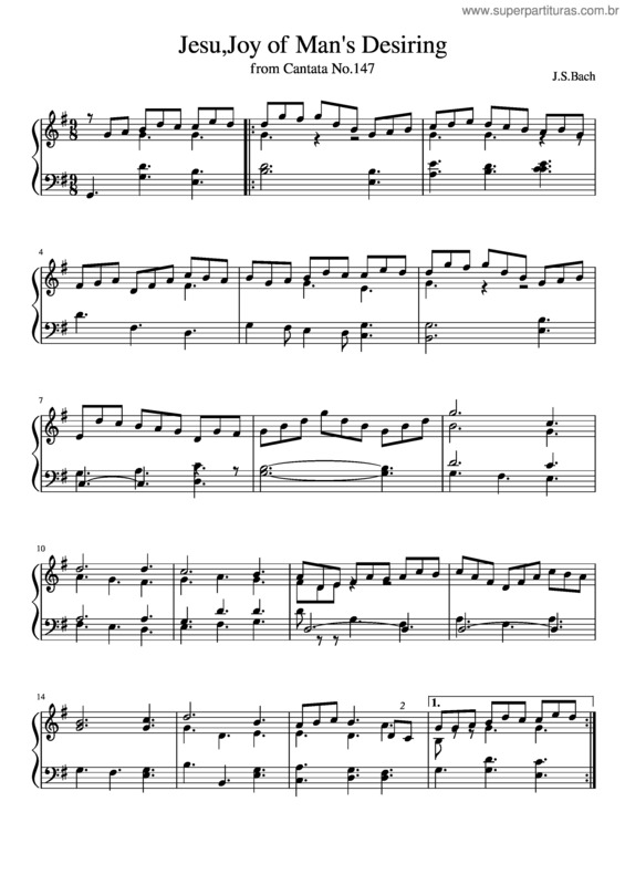 Partitura da música Jesu, Joy Of Man`S Desiring v.3