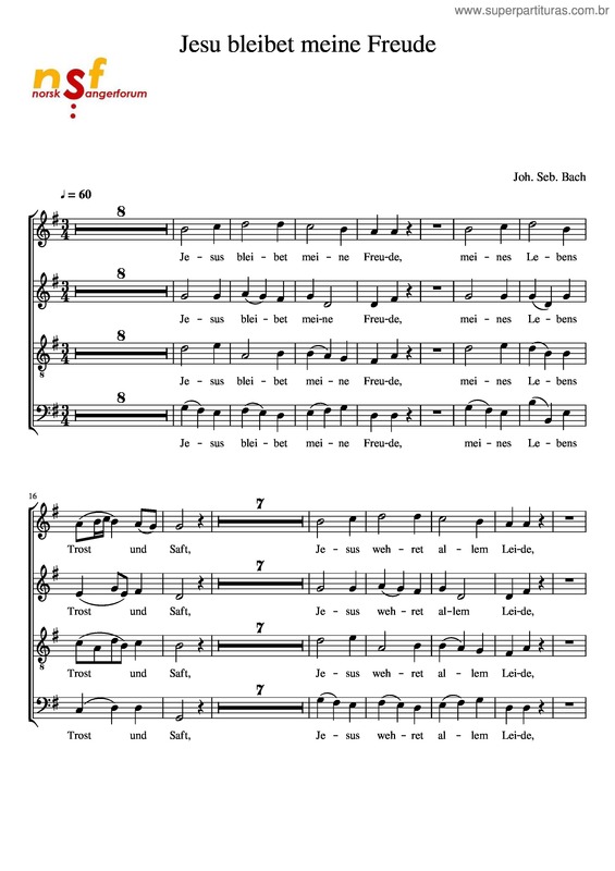 Partitura da música Jesu Bleibet Meine Freude v.2