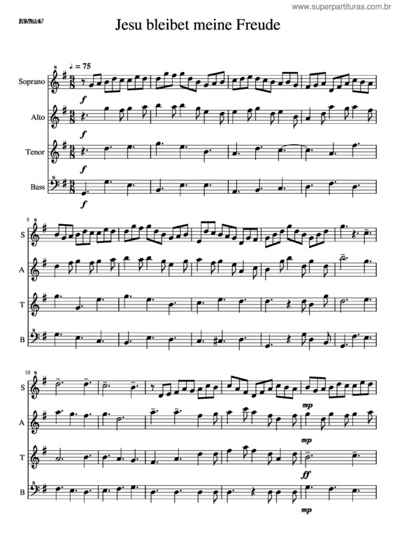 Partitura da música Jesu Bleibet Meine Freude v.3