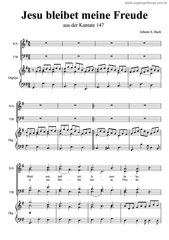 Partitura da música Jesu Bleibet Meine Freude