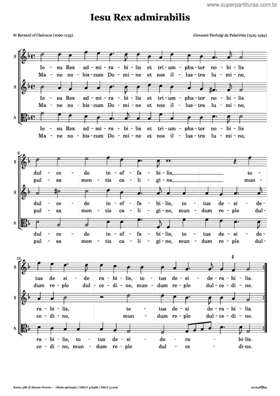 Partitura da música Jesu Rex Admirabilis v.2