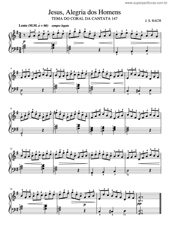 Partitura da música Jesus, Alegria Dos Homens v.9