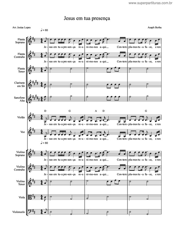 Partitura da música Jesus, Em Tua Presença v.4