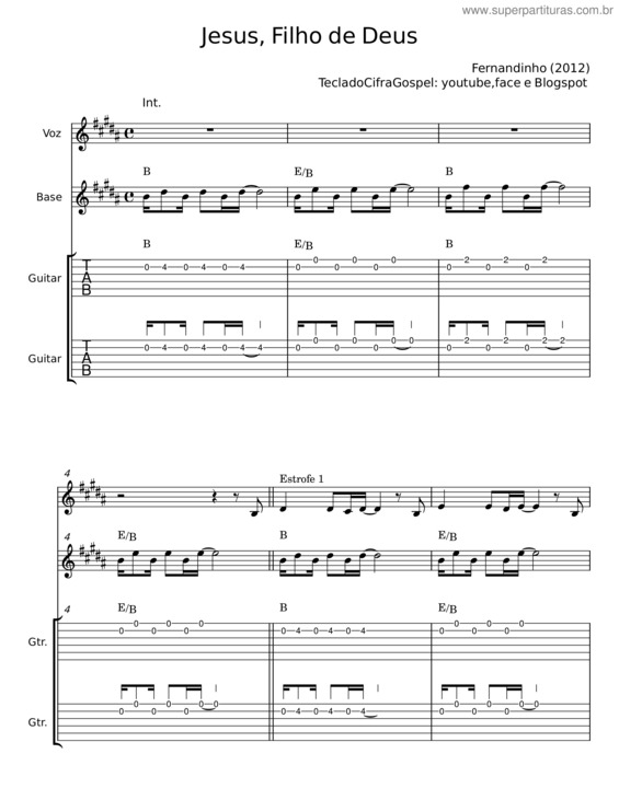 Partitura da música Jesus, Filho De Deus v.5