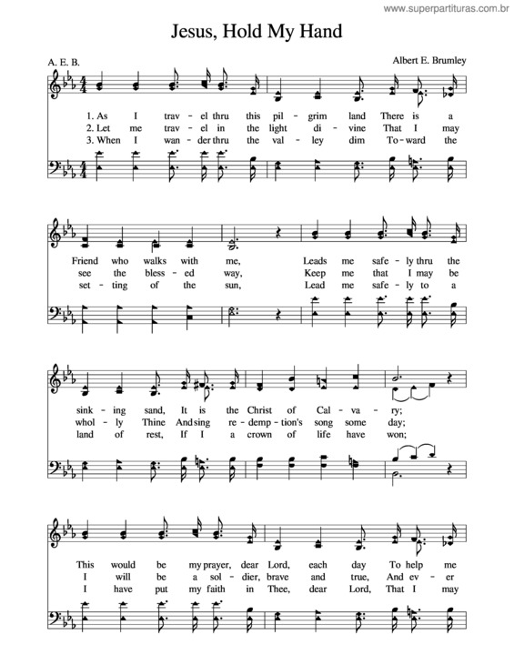 Partitura da música Jesus, Hold My Hand