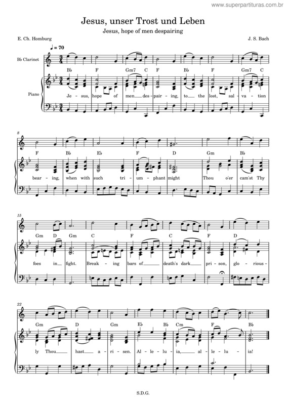 Partitura da música Jesus, Hope Of Men Despairing