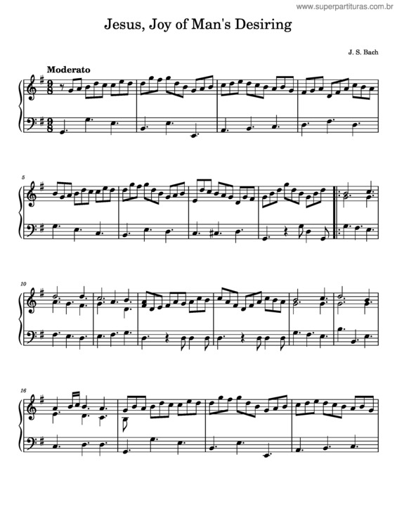 Partitura da música Jesus, Joy Of Man`S Desiring