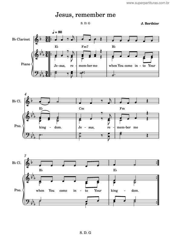 Partitura da música Jesus, Remember Me