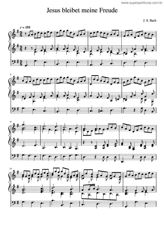 Partitura da música Jesus Bleibet Meine Freude From Herz Und Mund Und Tat Und Leben