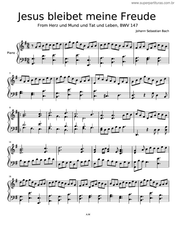 Partitura da música Jesus Bleibet Meine Freude v.2