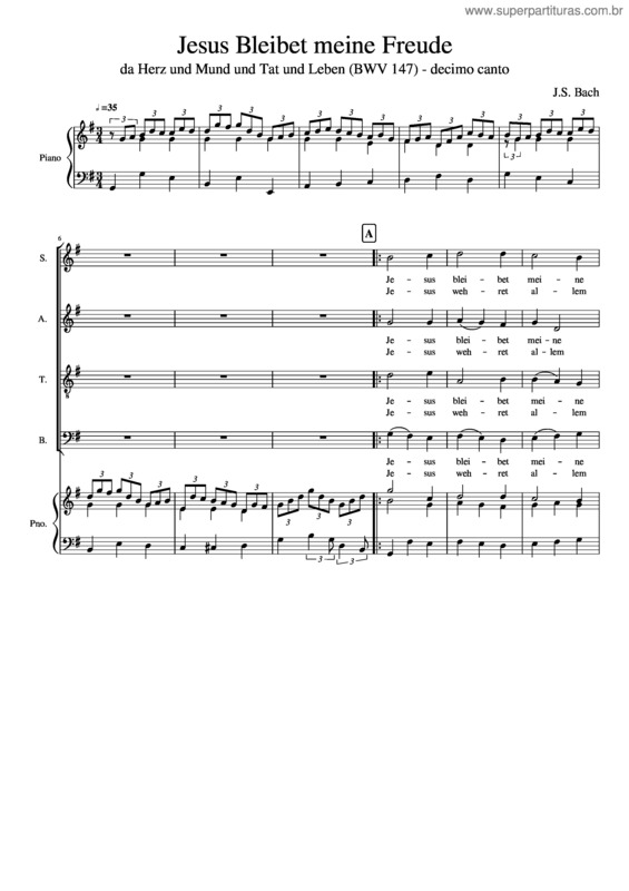 Partitura da música Jesus Bleibet Meine Freude v.7