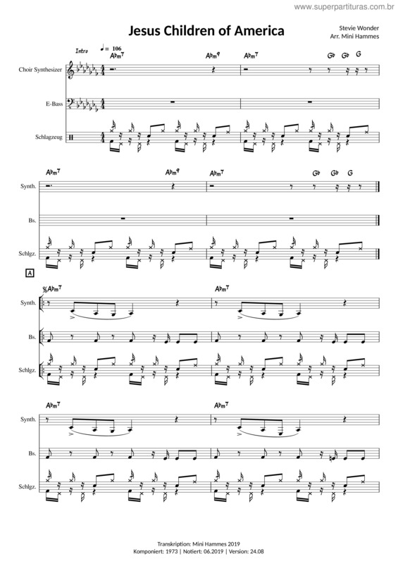 Partitura da música Jesus Children Of America