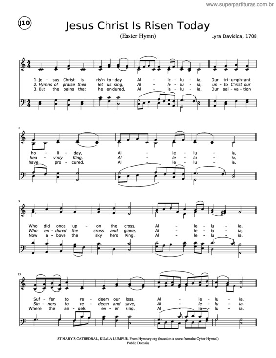 Partitura da música Jesus Christ Is Risen Today v.2