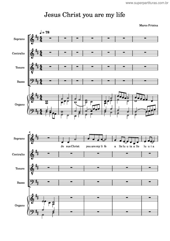 Partitura da música Jesus Christ You Are My Life v.3