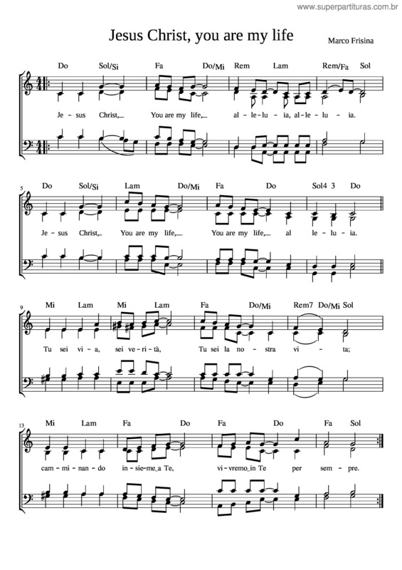 Partitura da música Jesus Christ You Are My Life v.4