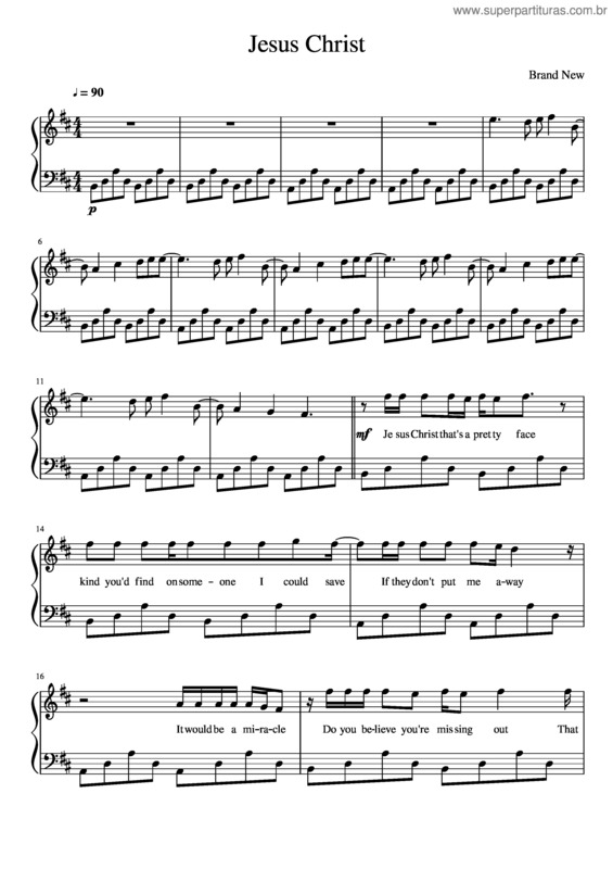 Partitura da música Jesus Christ