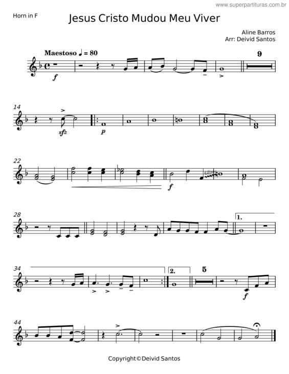 Partitura da música Jesus Cristo Mudou Meu Viver v.8