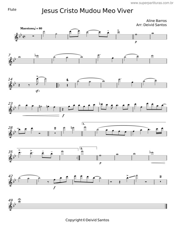 Partitura da música Jesus Cristo Mudou Meu Viver v.9